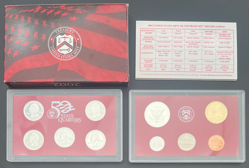 2002-S 90% Silver US Mint Silver Proof Set
