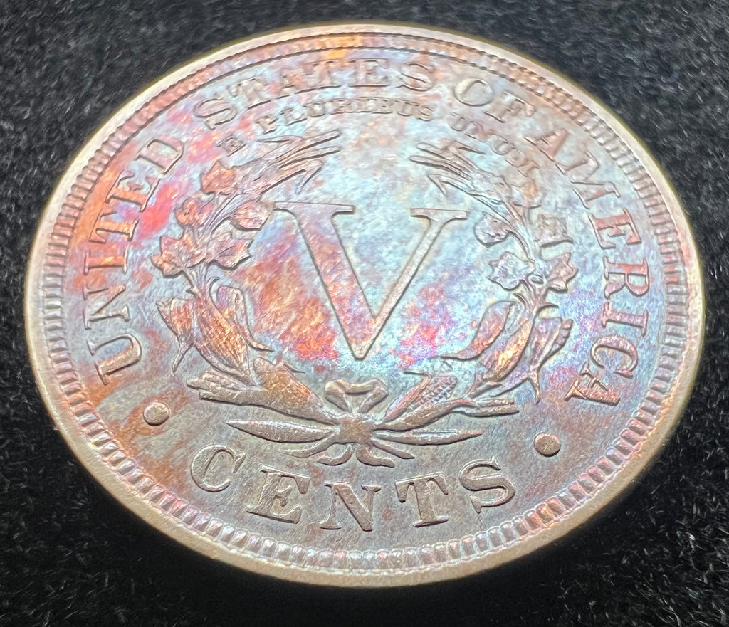 1911 V Nickel Colorful Toning