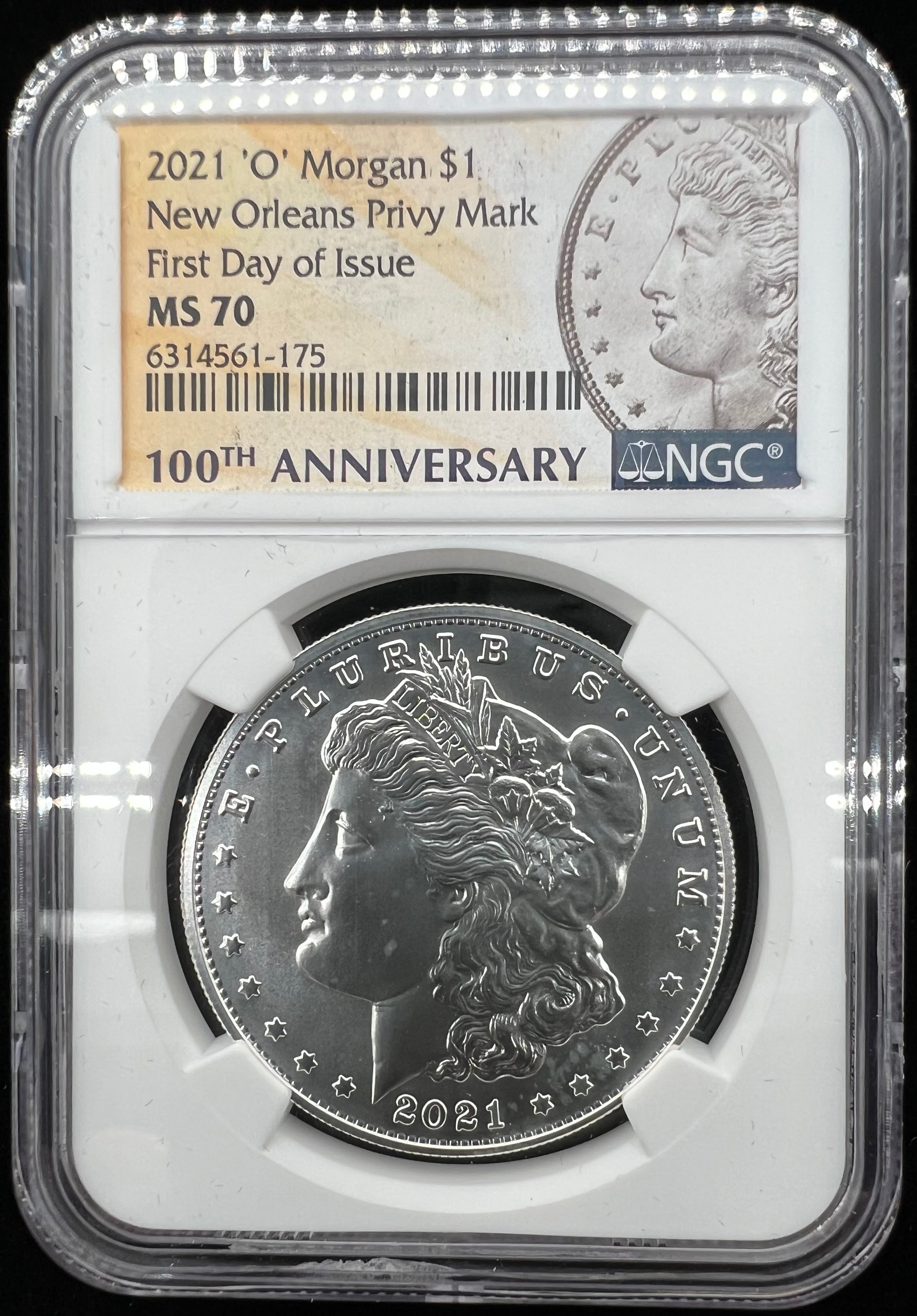 2021-O MS70 New Orleans Privy Morgan Dollar NGC
