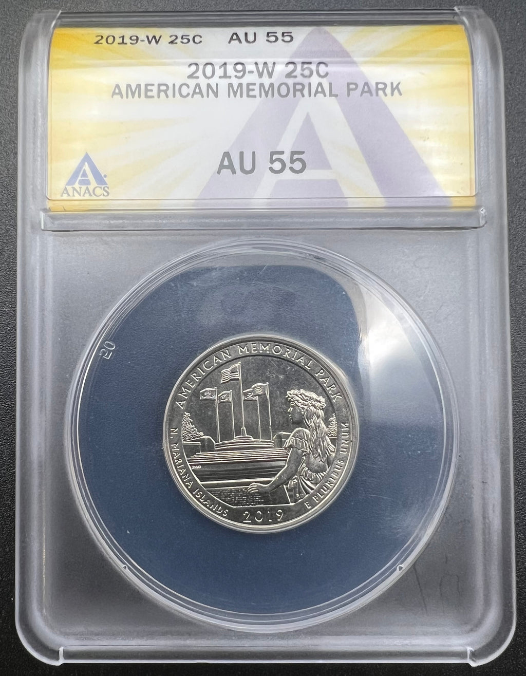 2019-W AU55 American Memorial Park West Point Quarter ANACS