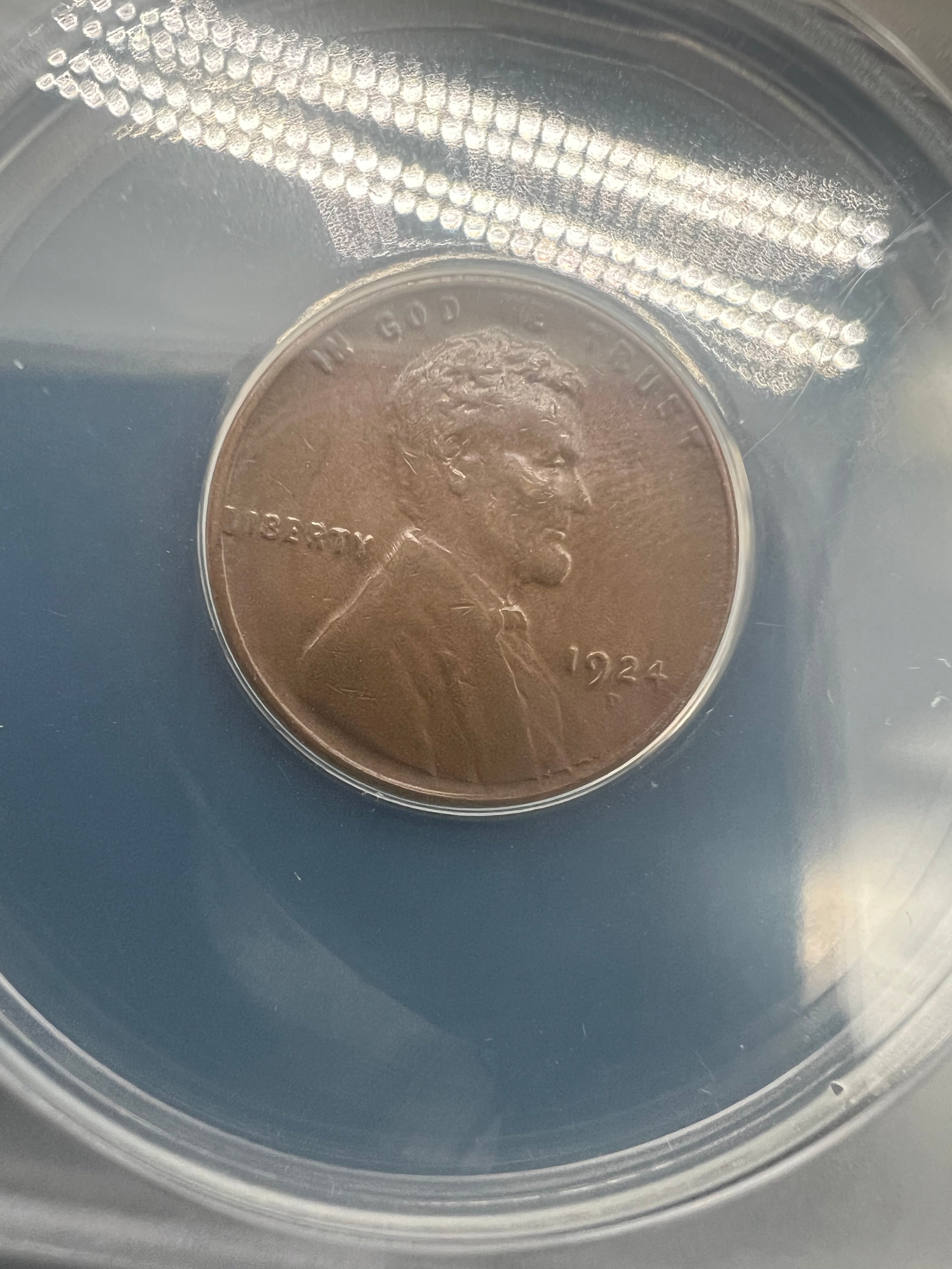1924-D AU50 Lincoln Wheat Cent ANACS