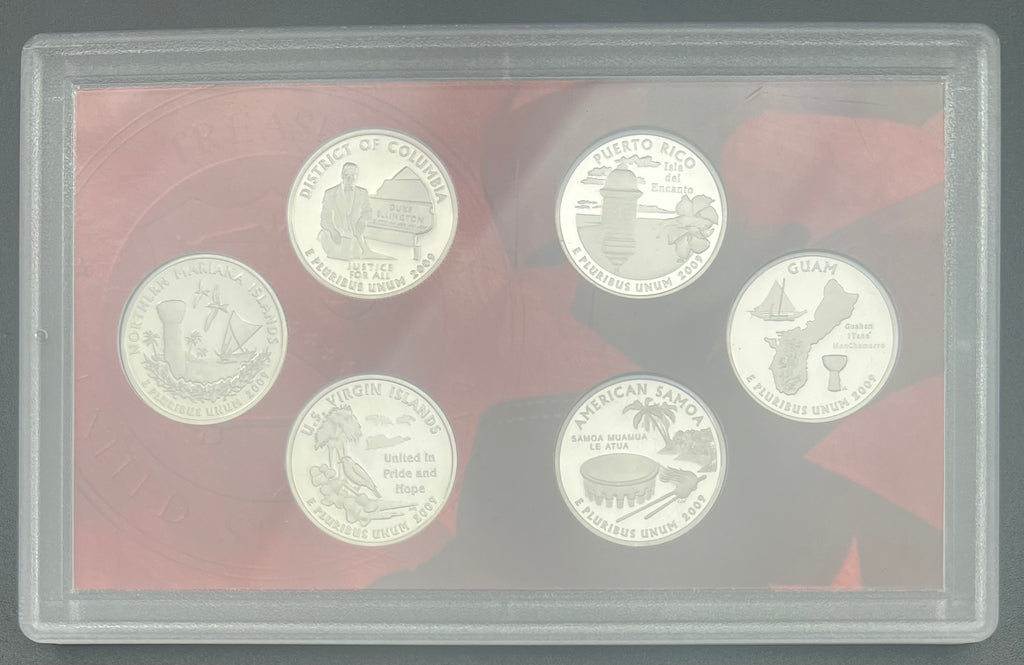 90% Silver 2009 District Of Columbia & US Territories Proof Silver Quarters Set WINDOW ONLY NO BOX/COA