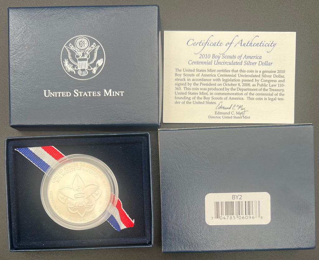 2010 Boy Scouts Of America Centennial 90% Silver Dollae