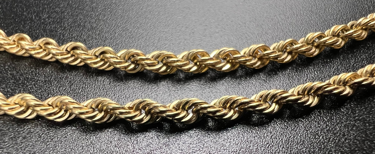 14k Gold Rope Bracelet 7-3/4” 4.5g