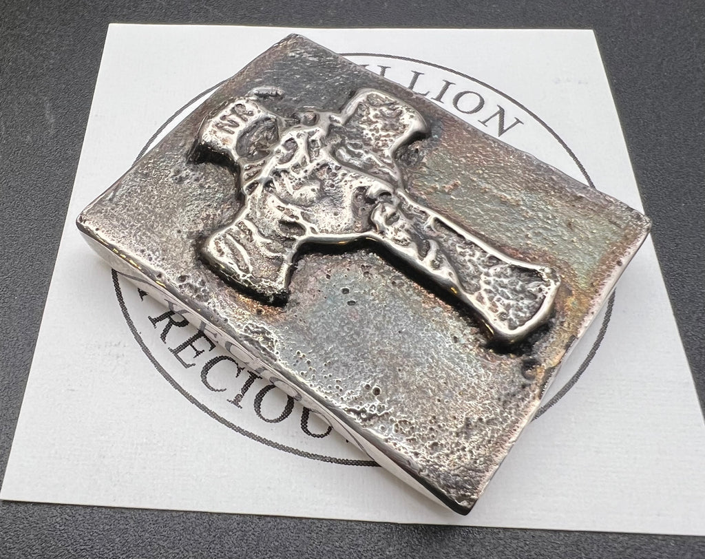 3.6oz .999 Silver Jesus Cross Hand Pour
