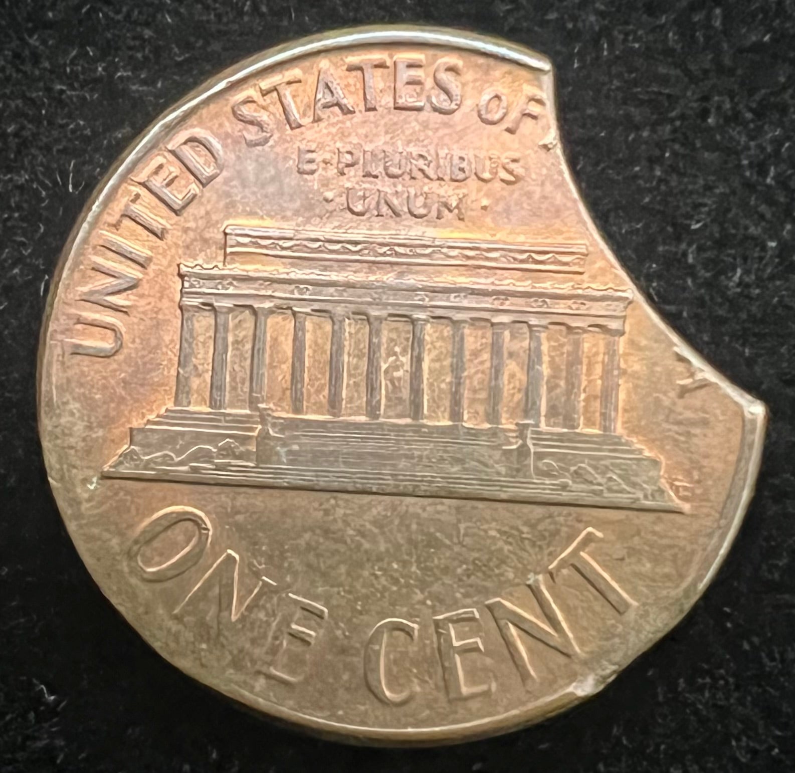 Mint Error Double Clipped Colorful Lincoln Memorial Cent