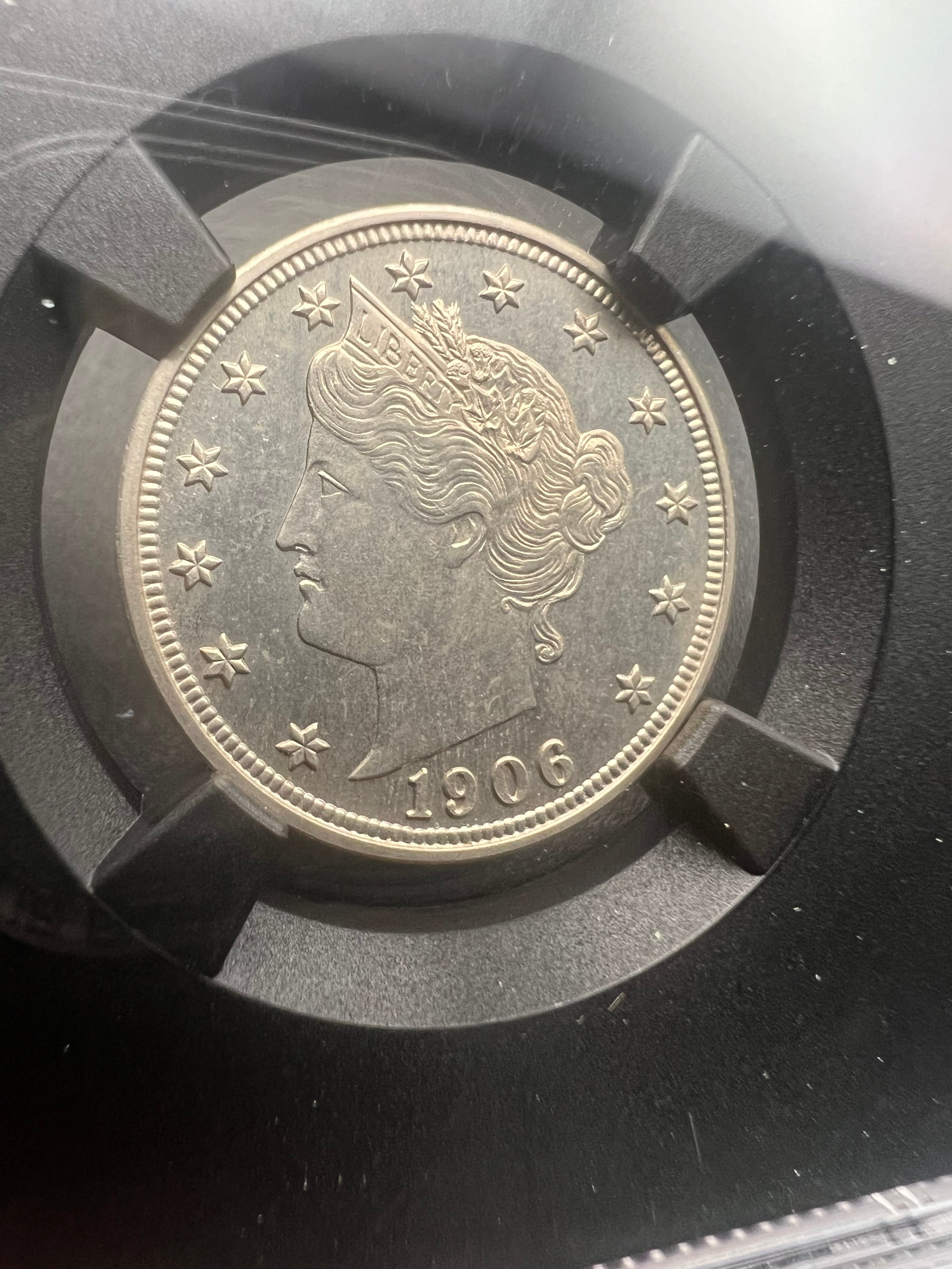 1906 PF64 V Nickel NGC Black Core