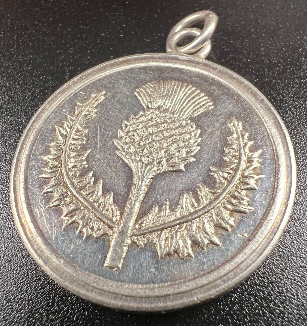 Scottish Thistle - Celtic Knot 1/2oz .999 Silver Pendant/Keychain