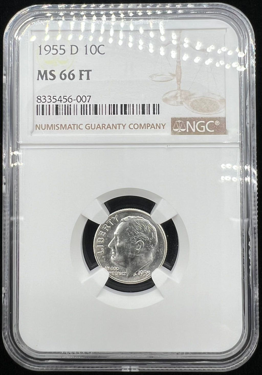 1955-D MS66 FT Roosevelt Dime NGC