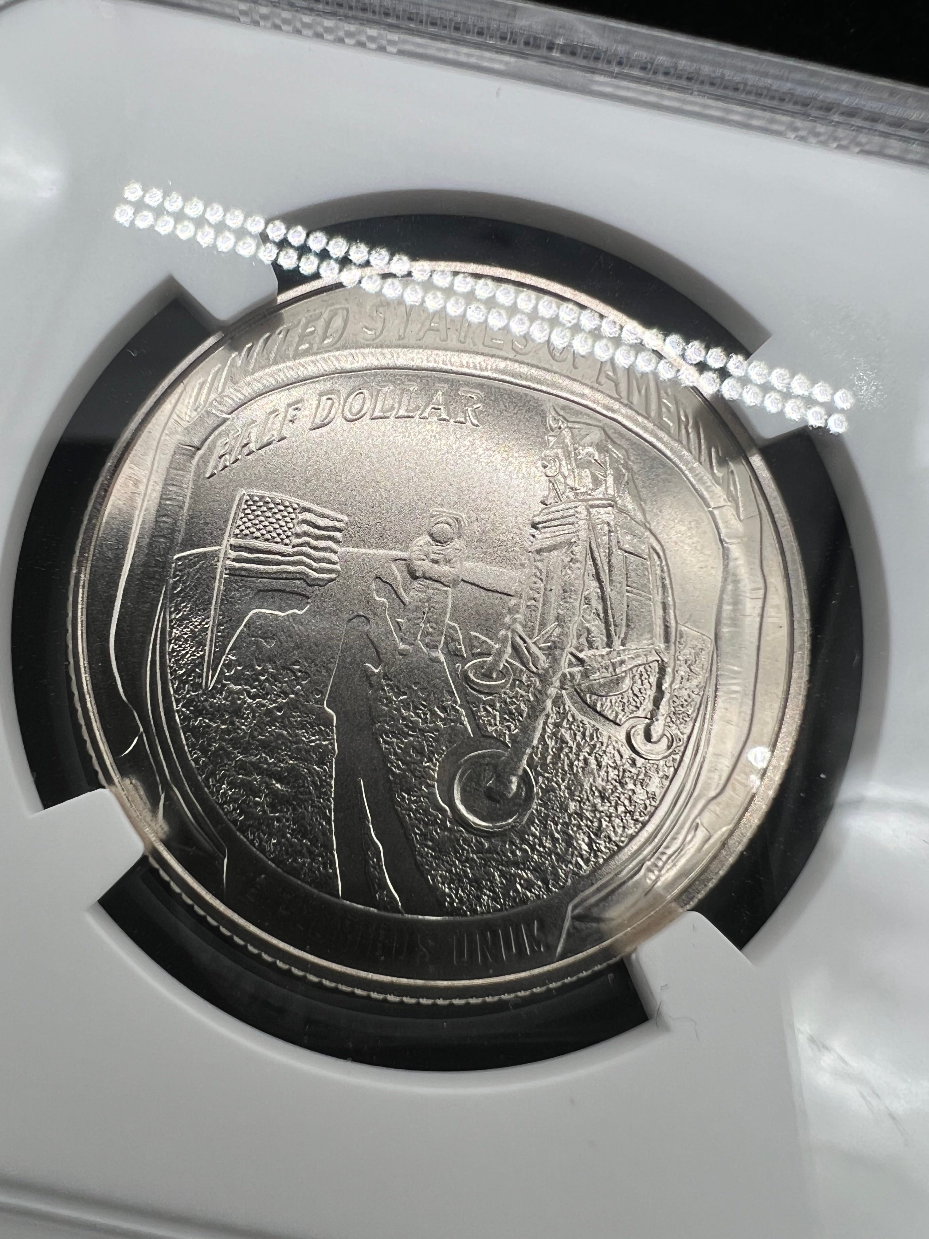 2019-D MS70 Apollo 11 50th Anniversary Concave Astronaut Kennedy Half Dollar NGC