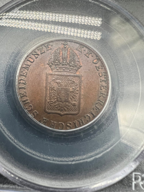 1816-S MS62 Austria 1/2 Kreuzer PCGS