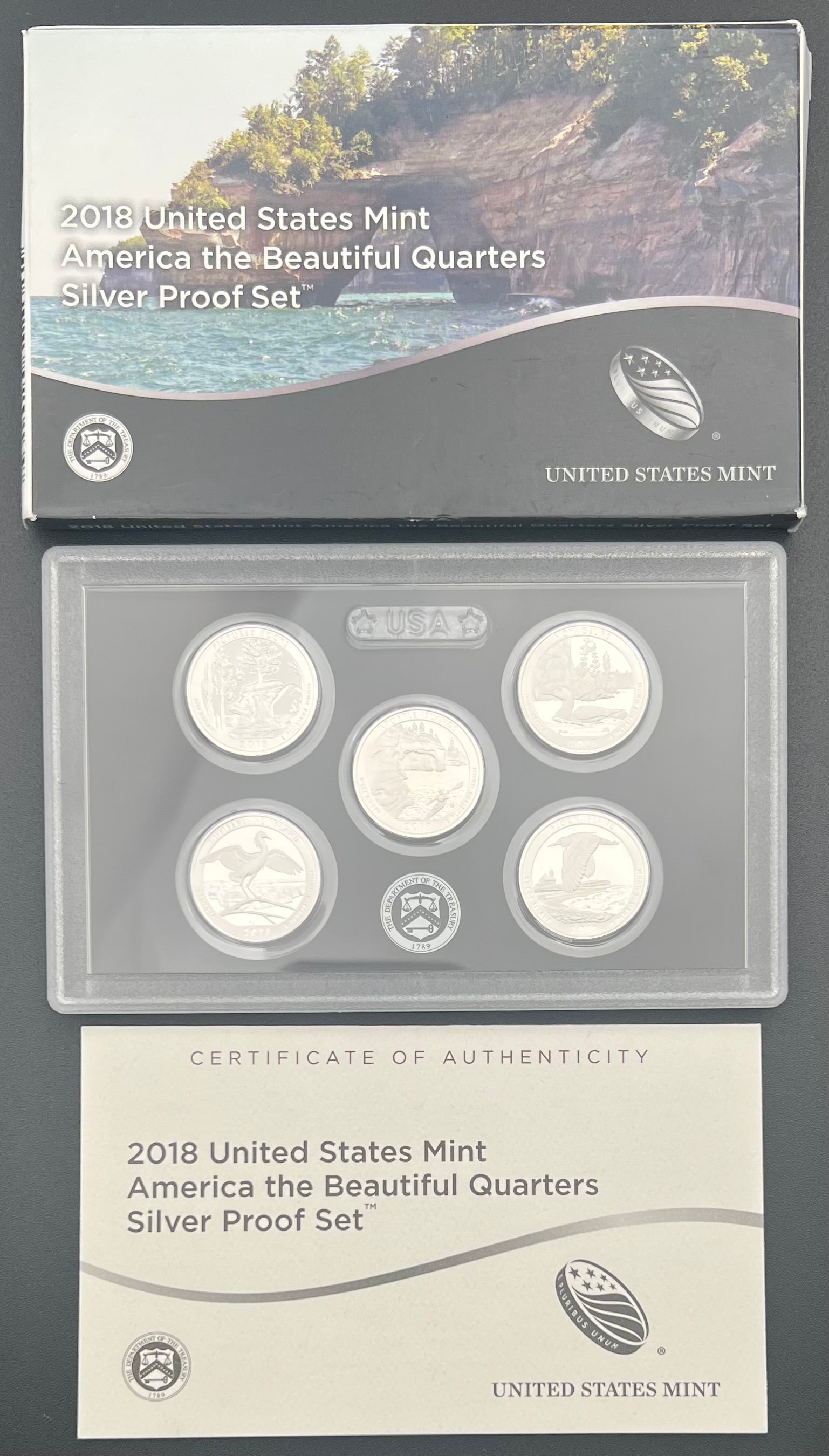 2018 90% Silver US Mint Proof America The Beautiful Silver Quarter Set (2 AVAILABLE)