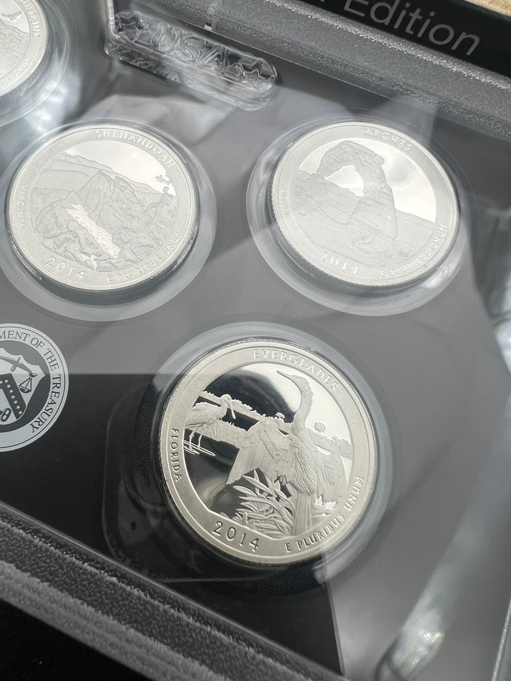 90% Silver 2014 America The Beautiful Proof Silver Quarter Set Third Party Packaging