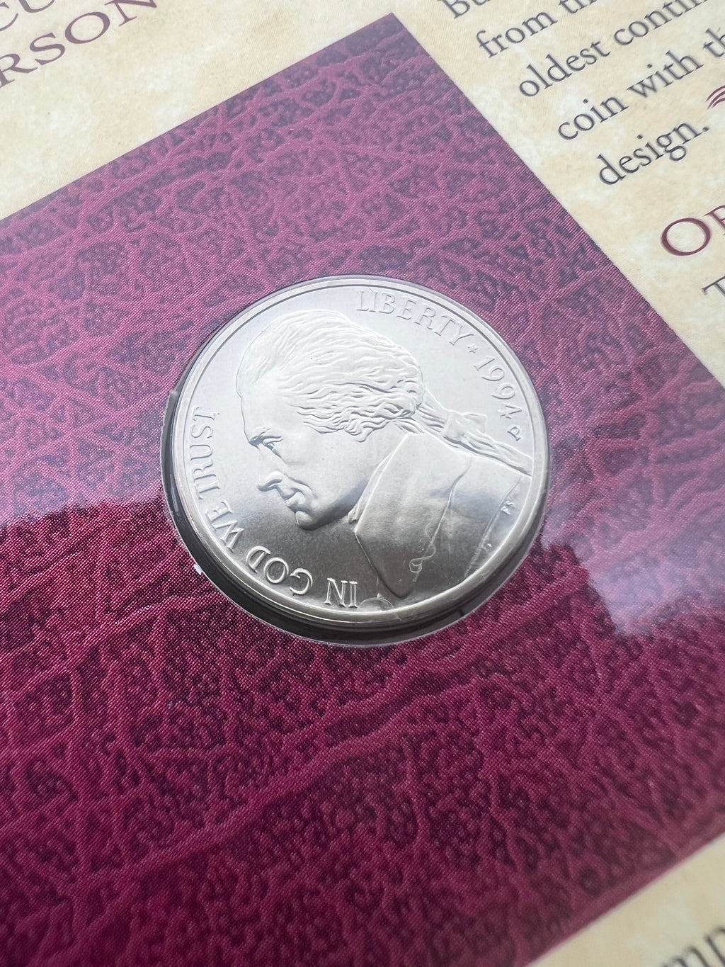 The Thomas Jefferson Coinage And Currency Set 90% Silver Dollar - Beautiful Toner Nickel