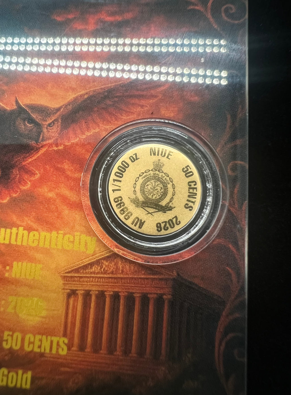 Athena Gold 1/1000 2026 Niue 50c