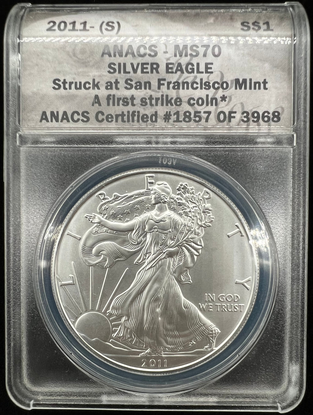 2011-S MS70 American Silver Eagle ANACS