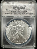 2011-S MS70 American Silver Eagle ANACS
