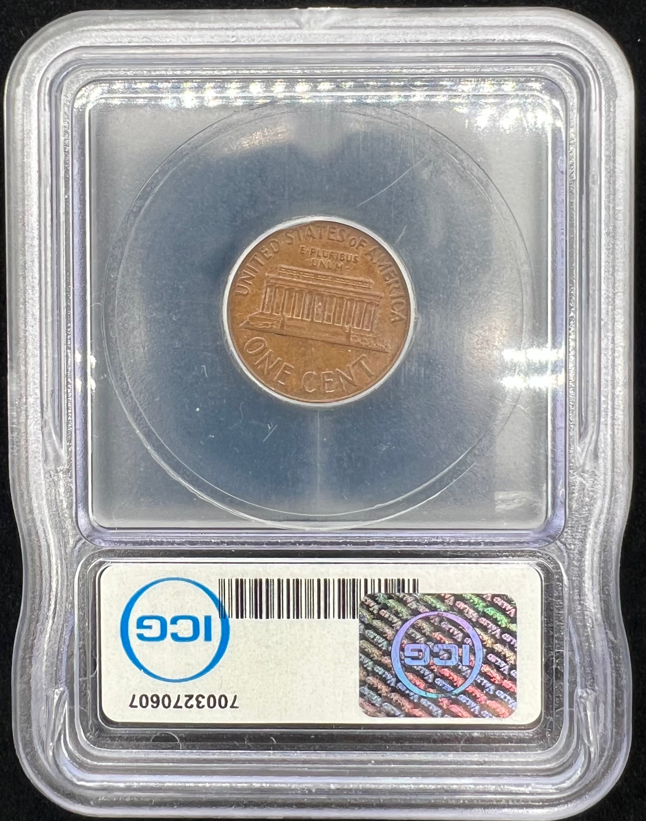 Mint Error 1967 AU58 Clipped Lincoln Cent ICG