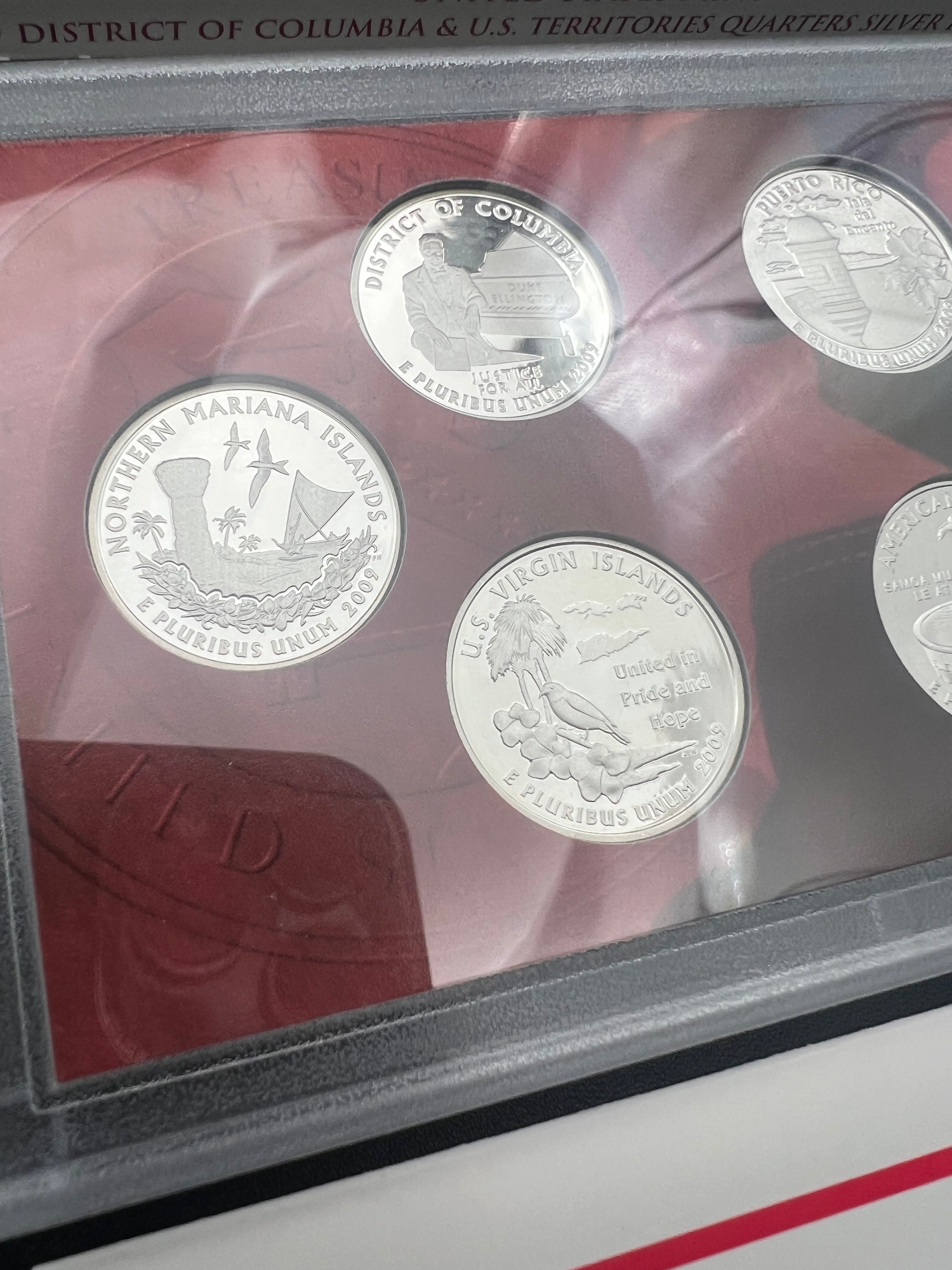 90% Silver 2009 District Of Columbia & US Territories Proof Silver Quarters Set (3 AVAILABLE)