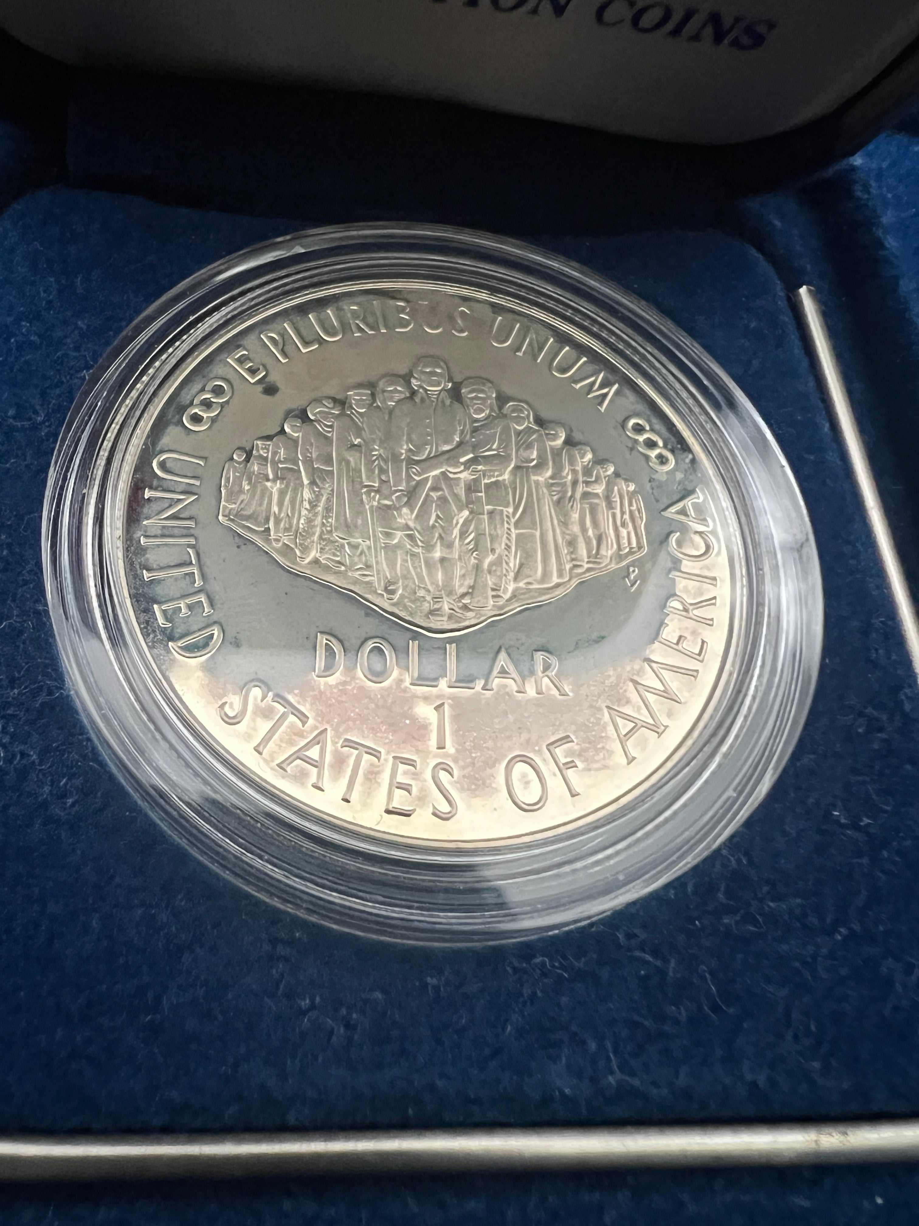 1987-S Constitution Bicentennial 90% Proof Silver Dollar - Incomplete Packaging