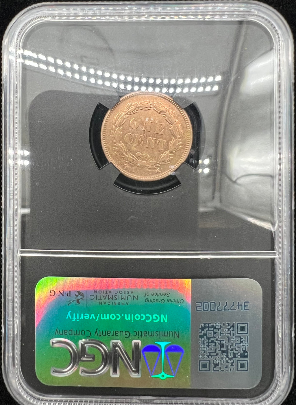 1859 AU58 Indian Head Cent NGC Black Core