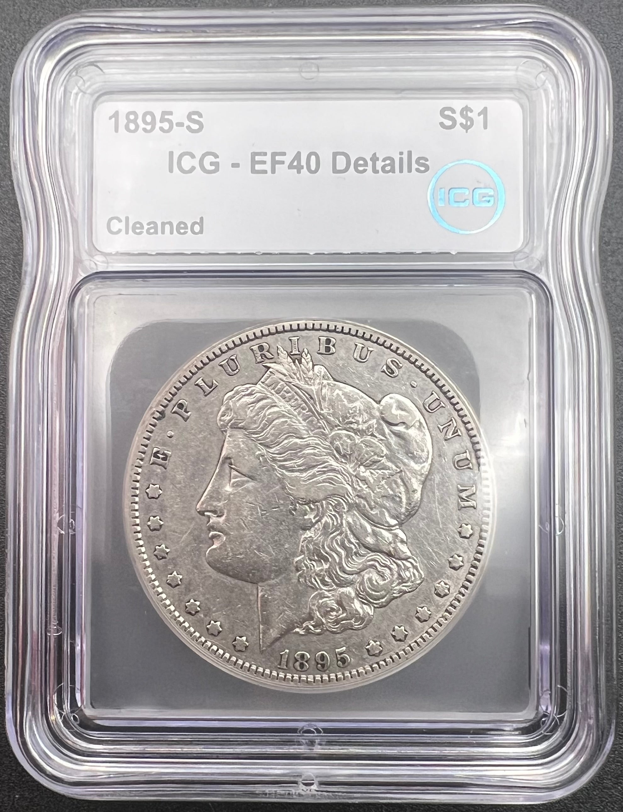 1895-S EF40 Details Morgan Silver Dollar ICG