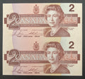 Uncut $2 Canada Sheet Of 2 Ottawa 1986