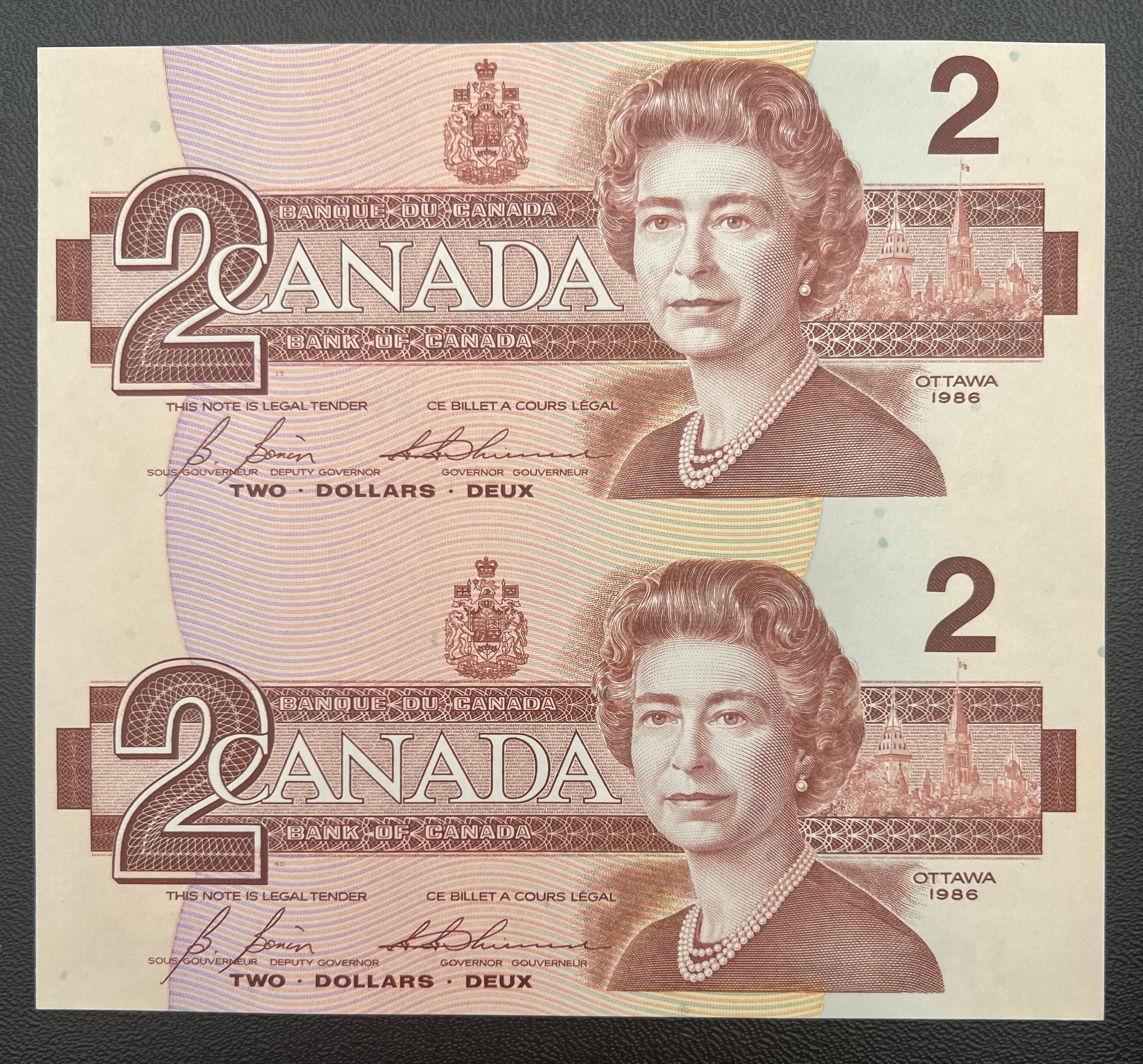 Uncut $2 Canada Sheet Of 2 Ottawa 1986