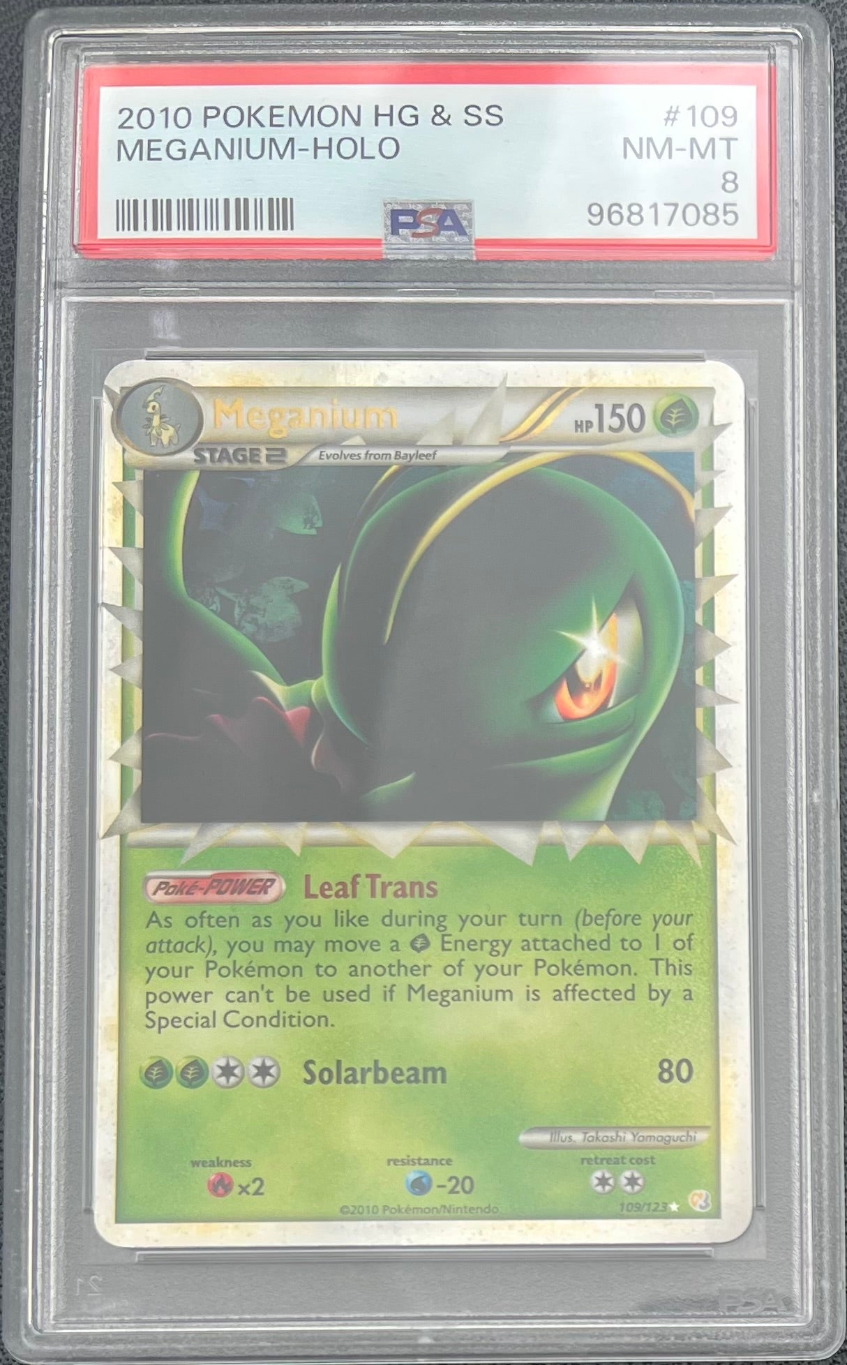 2010 Pokemon Heartgold & Soulsilver #109 Meganium Holo PSA 8