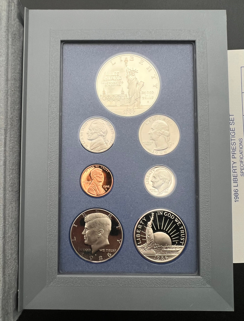 1986-S US Mint Prestige Proof Set 90% Silver Dollar