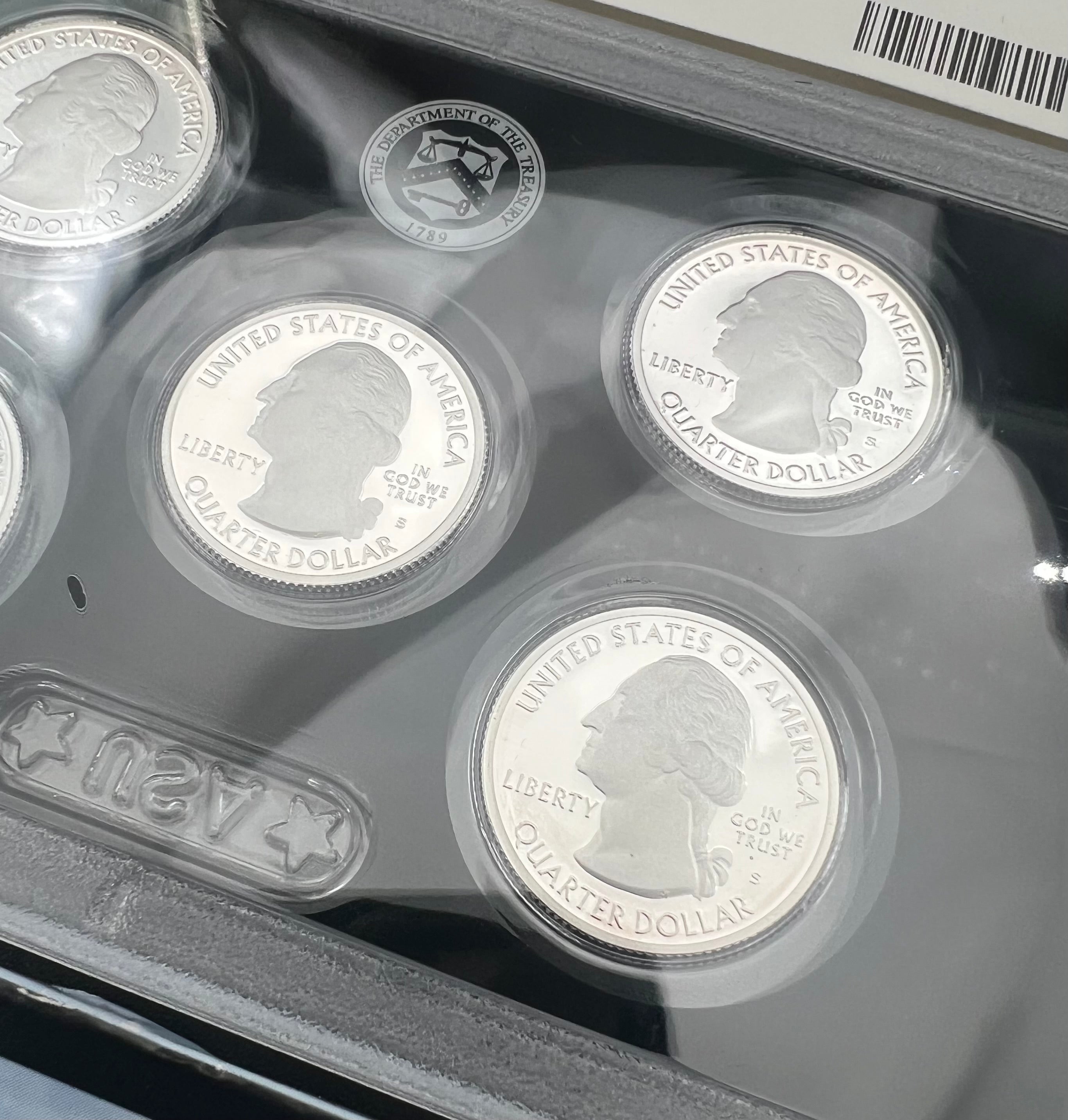 2019 90% Silver US Mint Proof America The Beautiful Silver Quarter Set