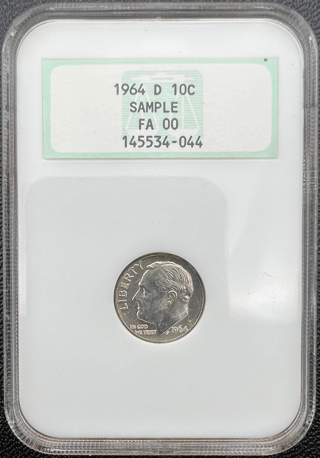 1964-D NGC Fatty Sample Slab Slight Toning