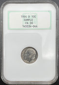 1964-D NGC Fatty Sample Slab Slight Toning