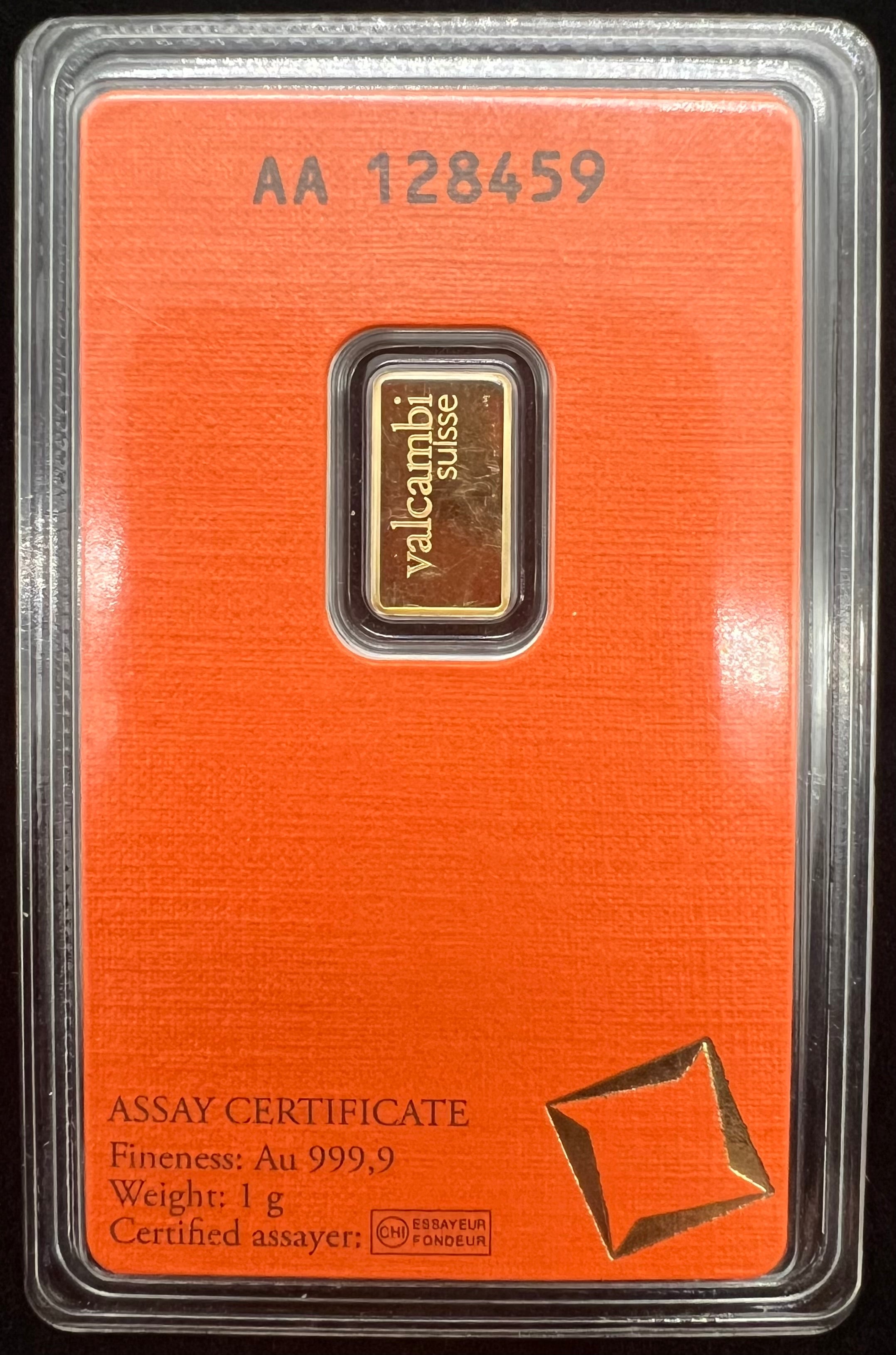 1g Gold Valcambi In Assay