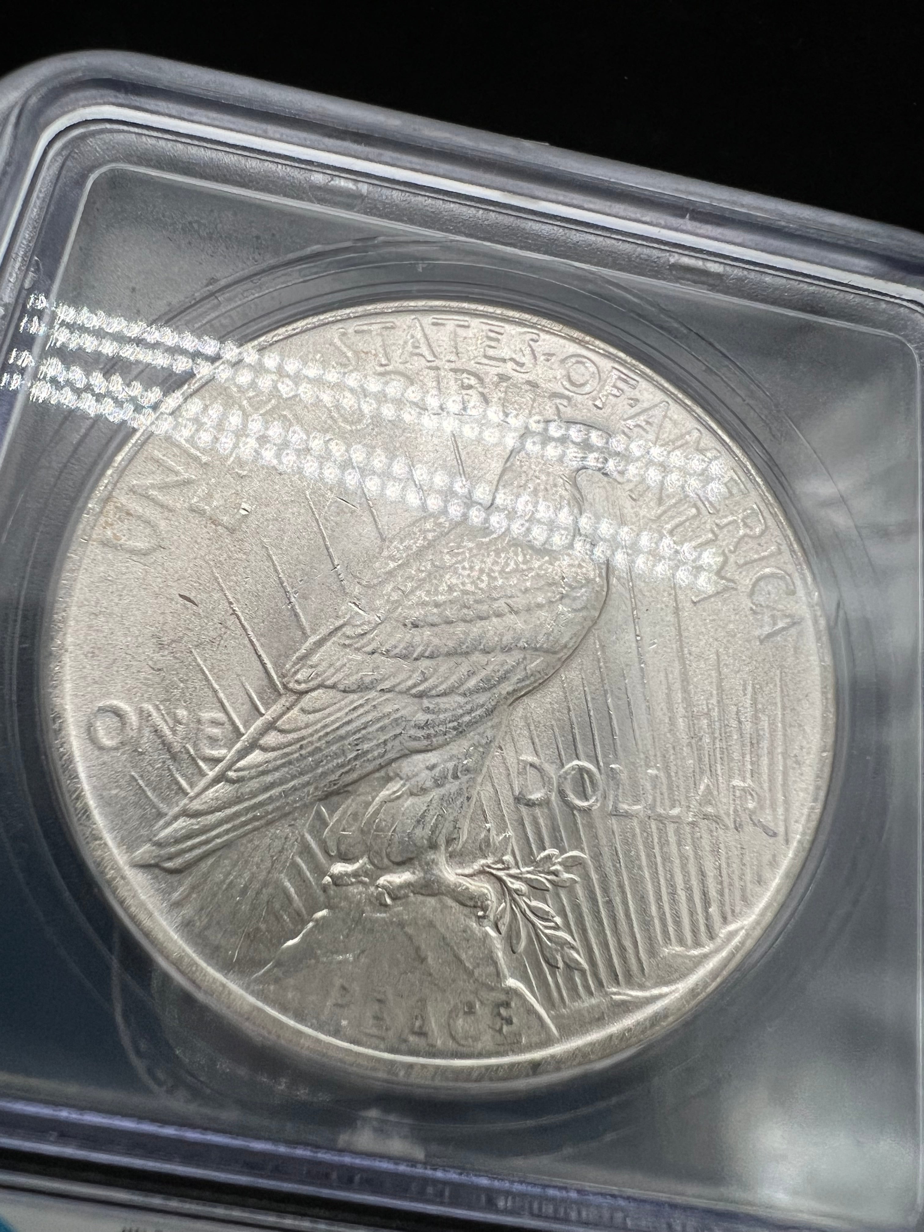 1923 MS63 Peace Silver Dollar ICG