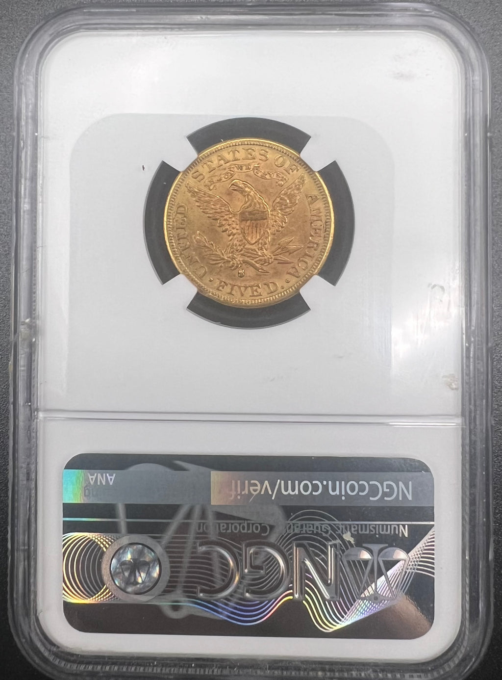 1886-S $5 NGC MS61