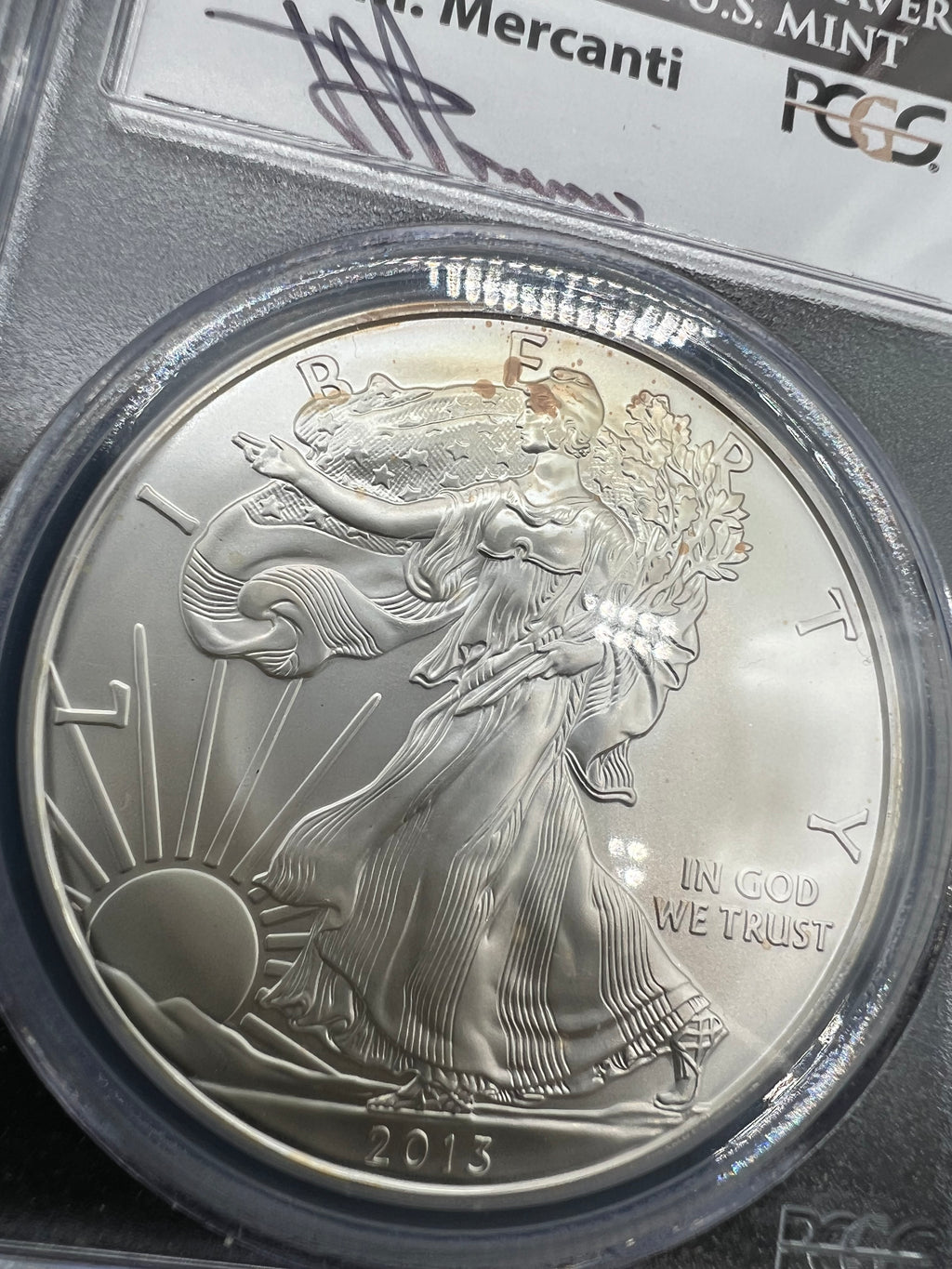 2013 John Mercanti MS70 American Silver Eagle PCGS