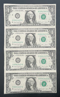 Uncut $1 Sheet Of 4 Series 1988A