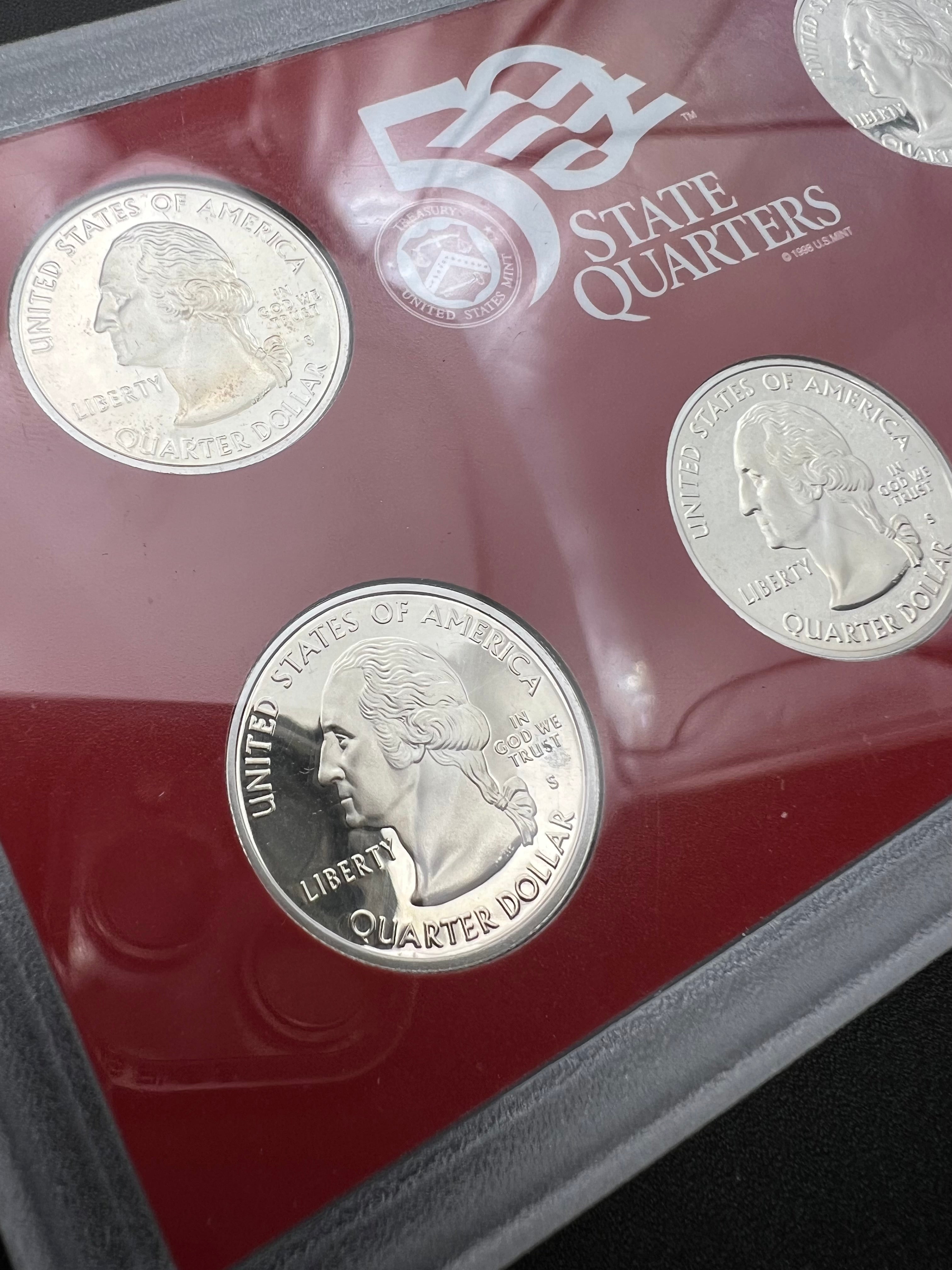 2001 90% Silver US Mint 50 State Quarters Silver Proof Set WINDOW ONLY NO BOX/COA