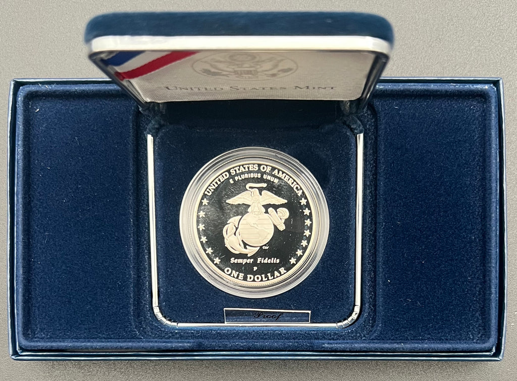 2005-P 90% Proof Marine Corps 230th Anniversary Silver Dollar