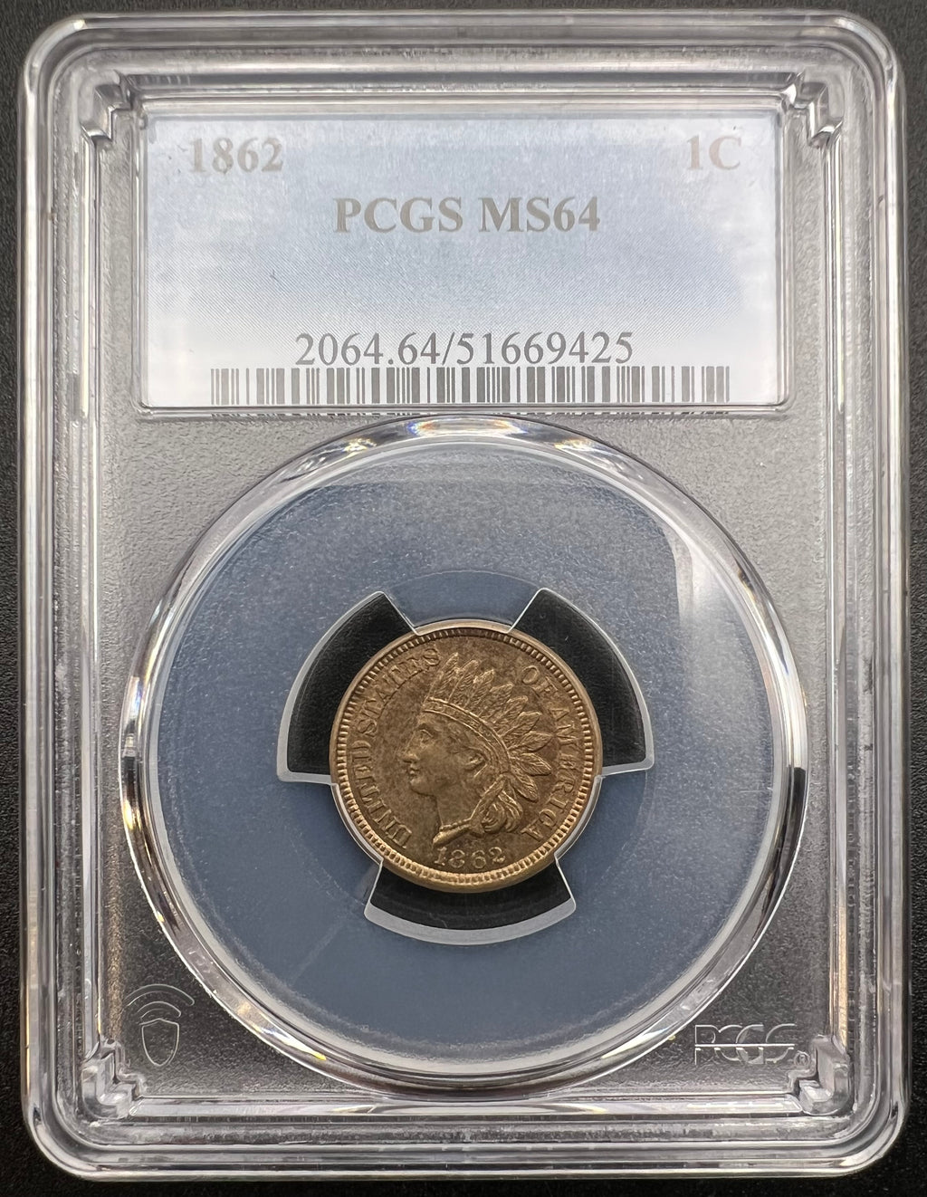 1862 MS64 Indian Head Cent PCGS