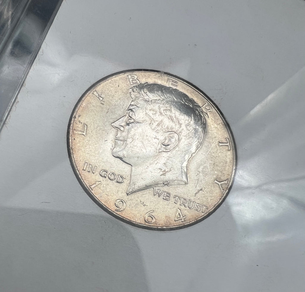 90% Silver 1964 Kennedy Half Dollar  Philadelphia & Denver Set With Stamp
