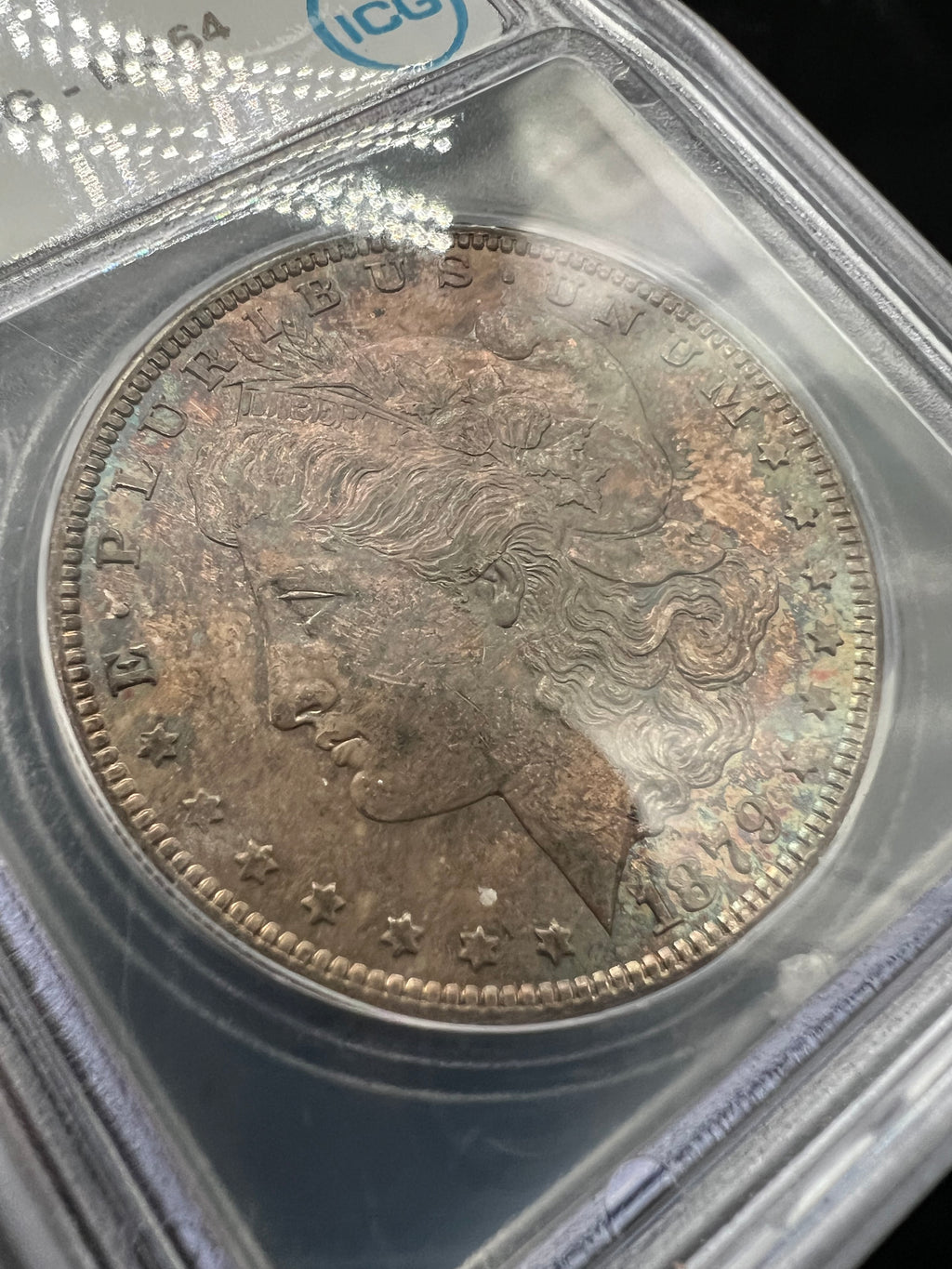 1879-S Rev. 79 MS64 Colorful Morgan Silver Dollar ICG