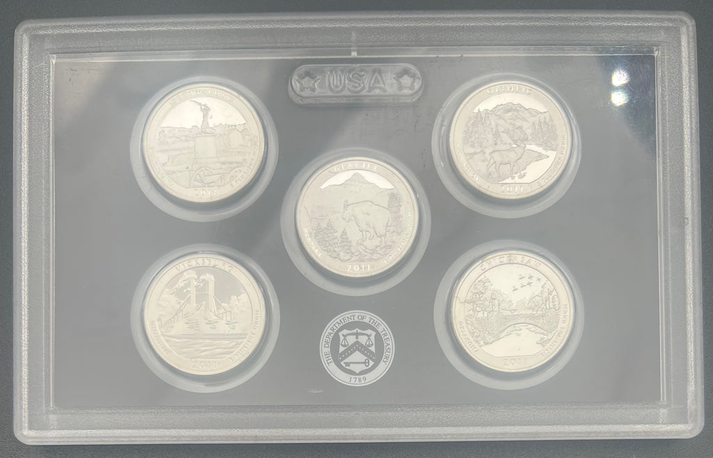 2011 90% Silver US Mint America The Beautiful Silver Proof Quarters Set WINDOW ONLY NO BOX/COA