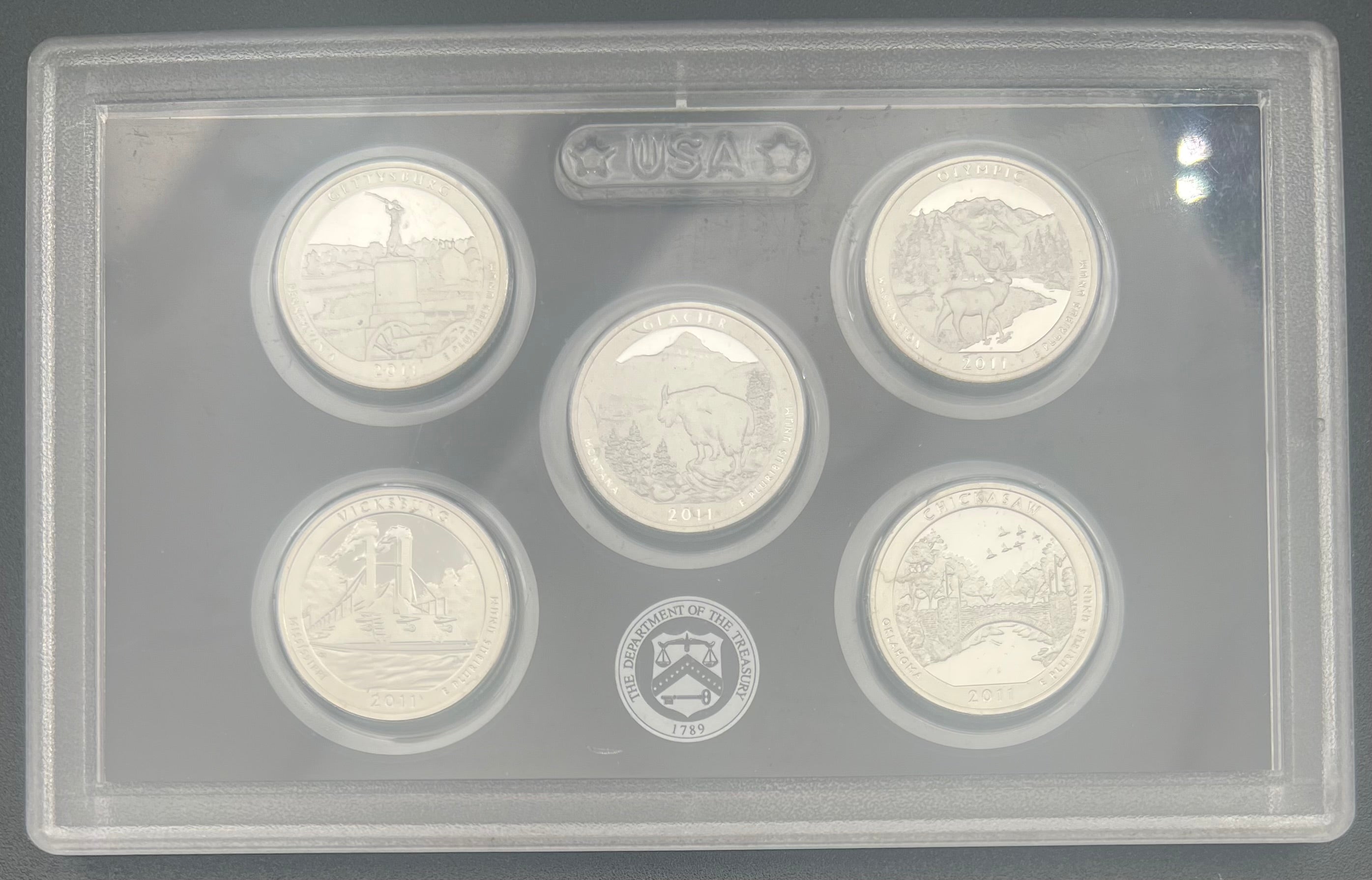 2011 90% Silver US Mint America The Beautiful Silver Proof Quarters Set WINDOW ONLY NO BOX/COA