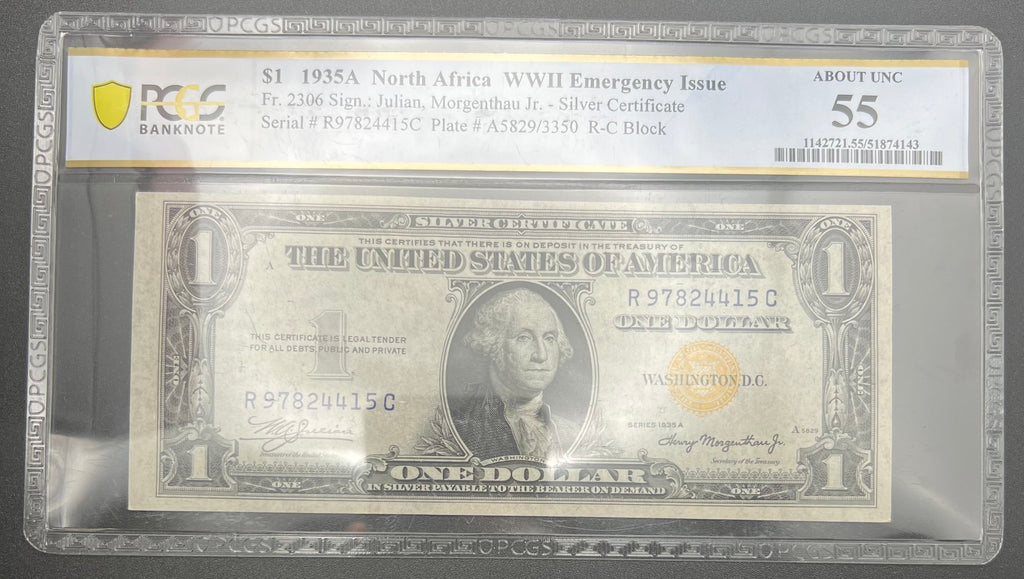 1935 A AU55 North Africa 1$ FR-2306 PCGS WW2 Emergency Issue