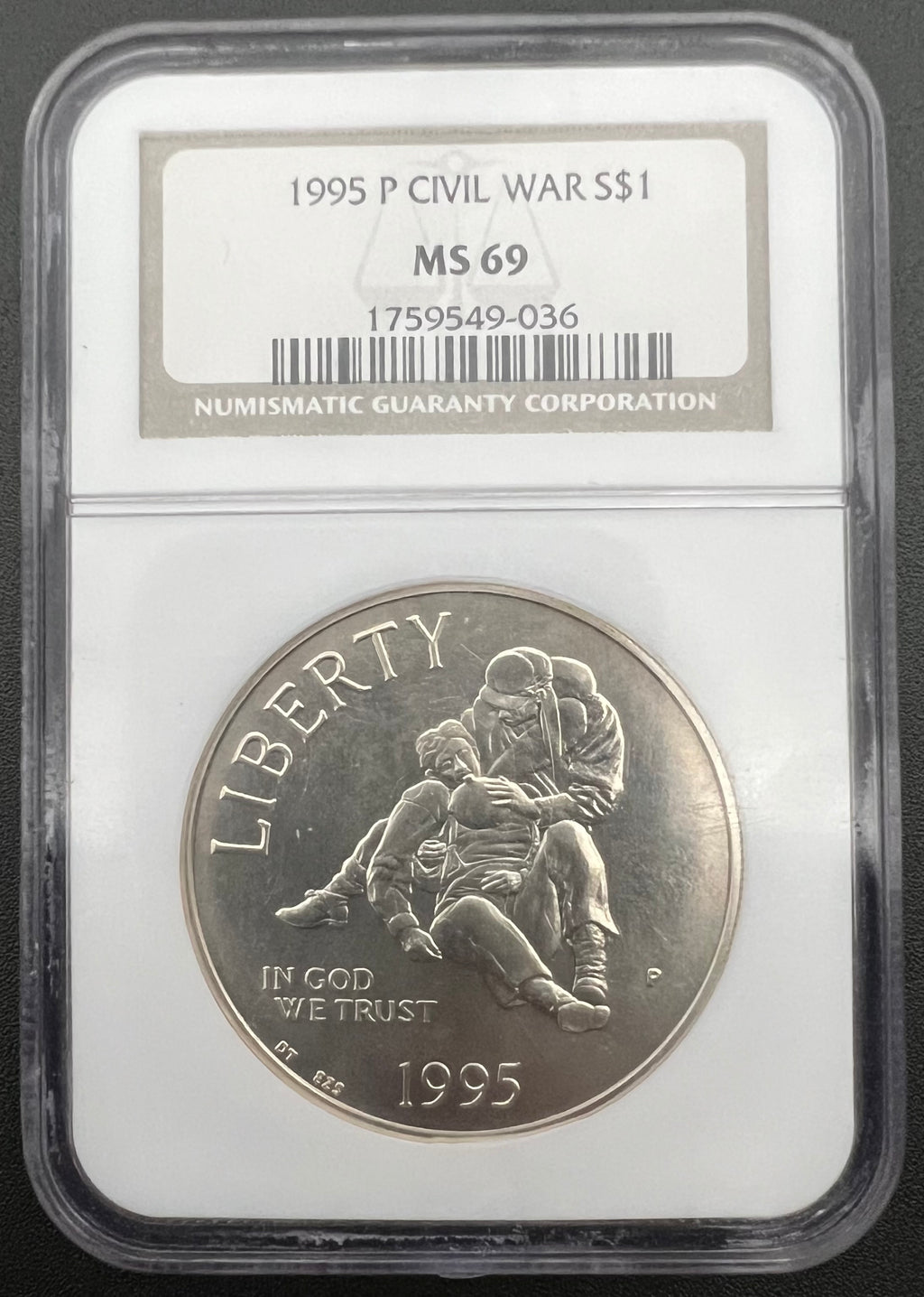 1995-P MS69 Civil War 90% Silver Dollar NGC