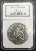 1995-P MS69 Civil War 90% Silver Dollar NGC