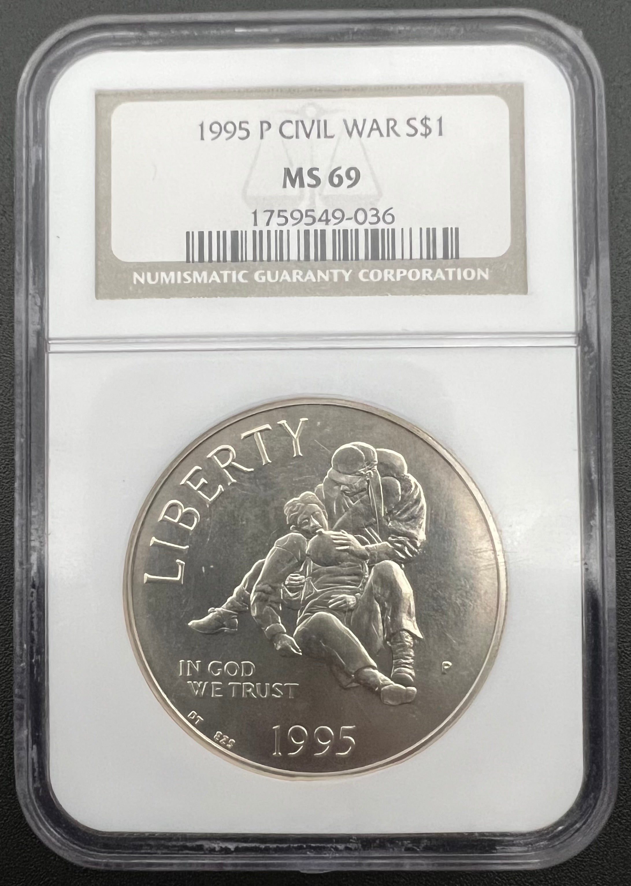 1995-P MS69 Civil War 90% Silver Dollar NGC
