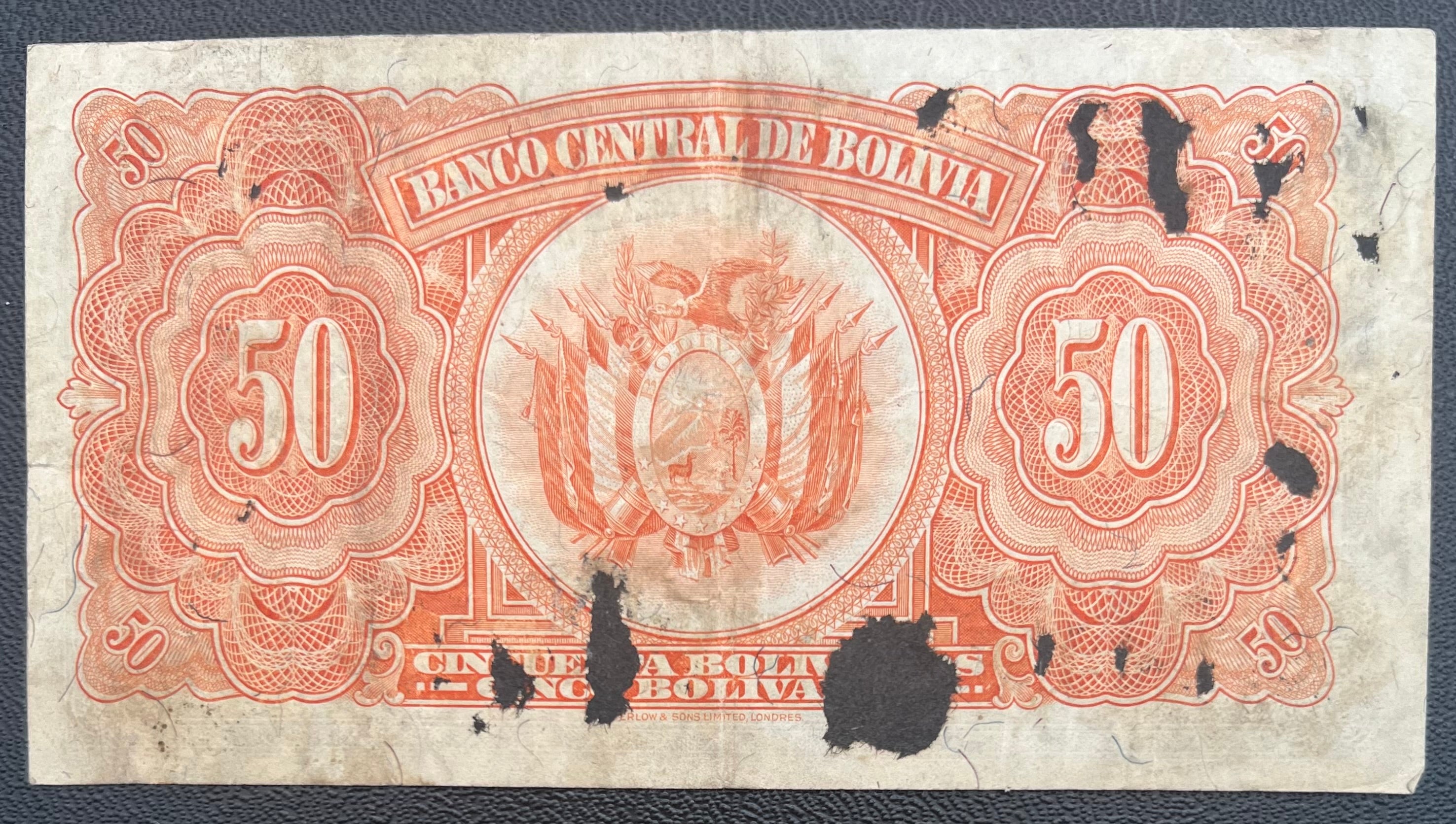 1928 Bolivia 50 Bolivianos